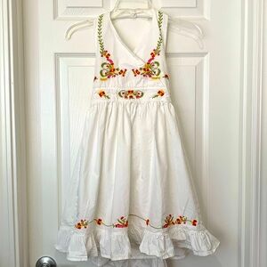 Girls Embroidered Halter Dress